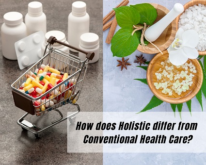How does holistic healing differ from conventional health care?