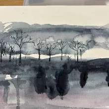 Clouds propelled by the wind