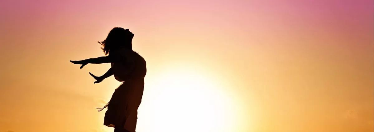 Person basking in the Light