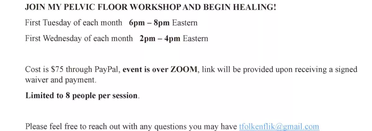 PELVIC FLOOR WORKSHOP